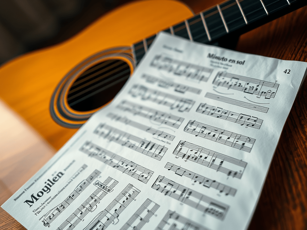 Partitura Guitarra. Minueto en sol&nbsp;debach